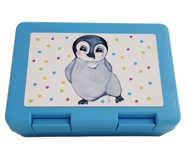 Brotzeitbox Pinguin hellblau