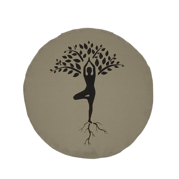 Yogakissen / Meditationskissen "Yoga-Baum" in khaki