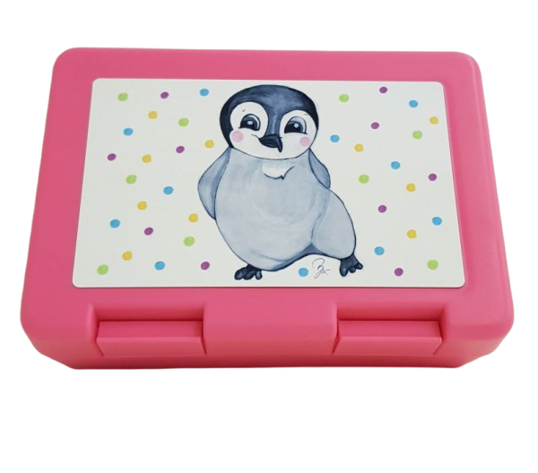 Brotzeitbox Pinguin rosa
